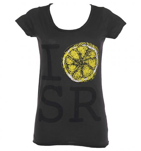 Ladies Charcoal I Love Stone Roses Lemon T-Shirt £25.00