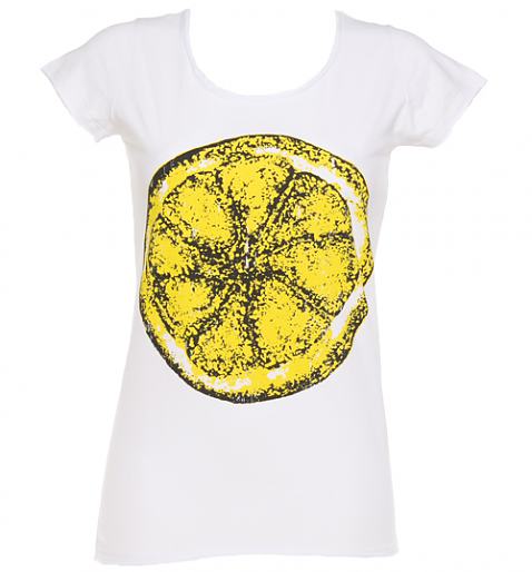 Ladies White Stone Roses Big Lemon T-Shirt £25.00