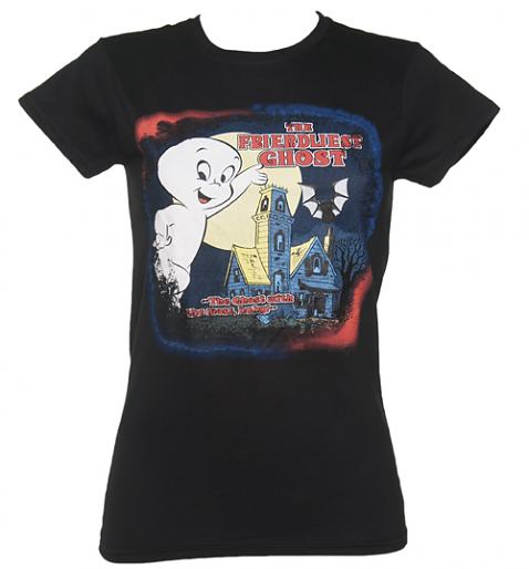 Ladies Black Casper The Friendly Ghost T-Shirt £19.99 (also available for men!)