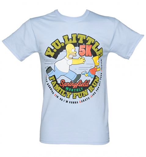 Men's Light Blue Homer Family Fun Run Simpsons T-Shirt £19.99