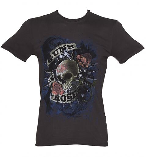 Men's Charcoal Paradise City Guns N Roses T-Shirt from Amplified Vintage