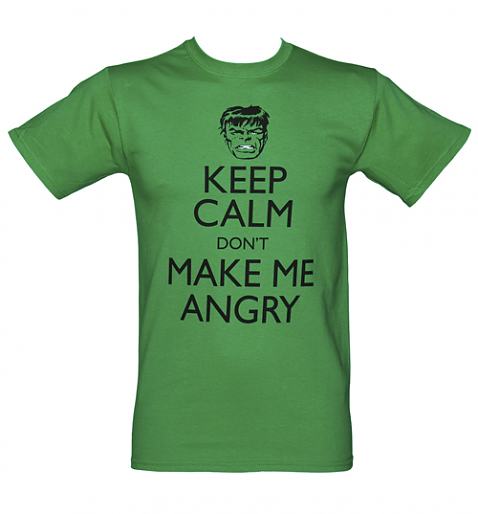 Men's Green Keep Calm Don't Make Me Angry Incredible Hulk T-Shirt £17.99 (also available for ladies)