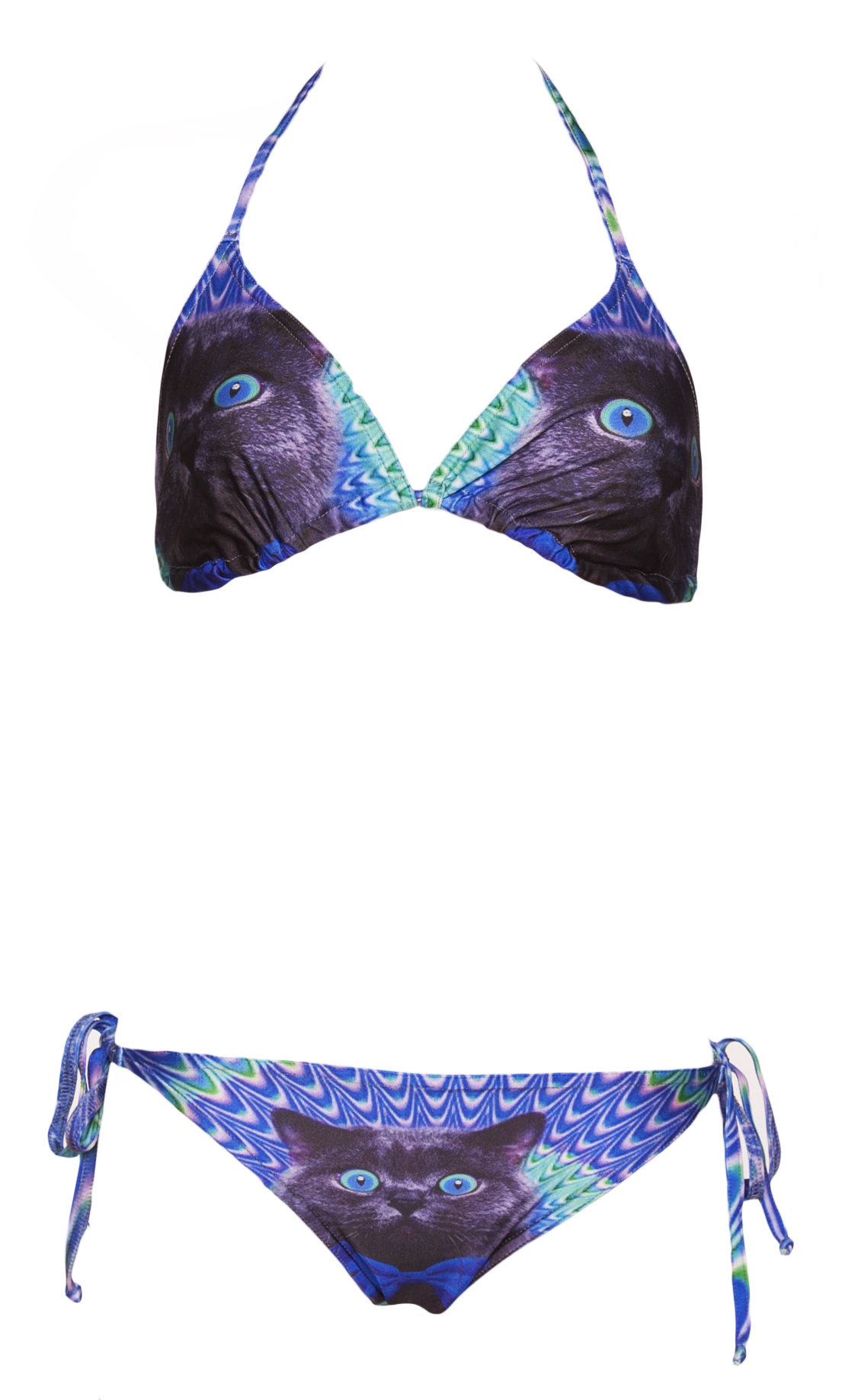 Ladies Psychedelic Crazy Cat Bikini Set from Mr Gugu & Miss Go £37.99