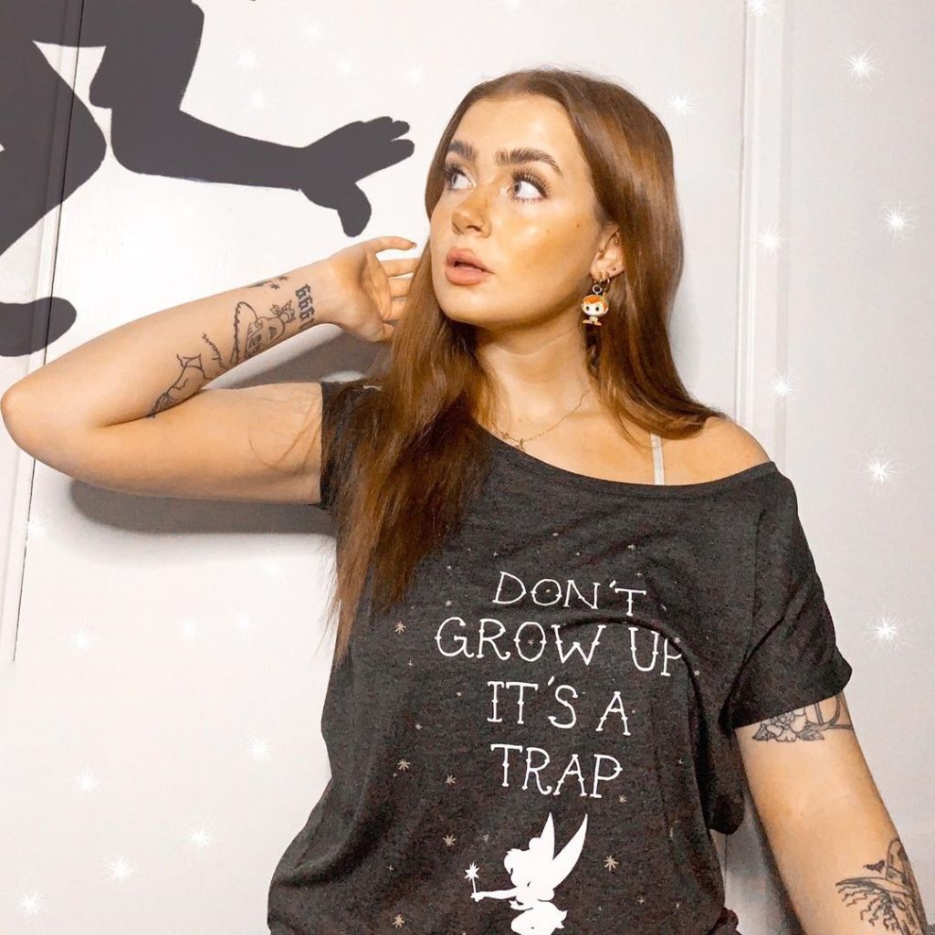Women's Charcoal Marl Disney Tinker Bell Don't Grow Up Slouch T-Shirt